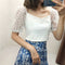 Blusa Estampado Lunares con Costuras Combinadas para Mujer