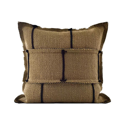 Funda de Cojín Marrón Khaki Lujo - Mezcla Lino Algodón para Sofá y Hogar - Image 4