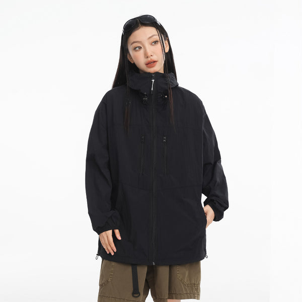 Chaqueta Impermeable Ligera con Capucha para Pesca y Actividades Outdoor