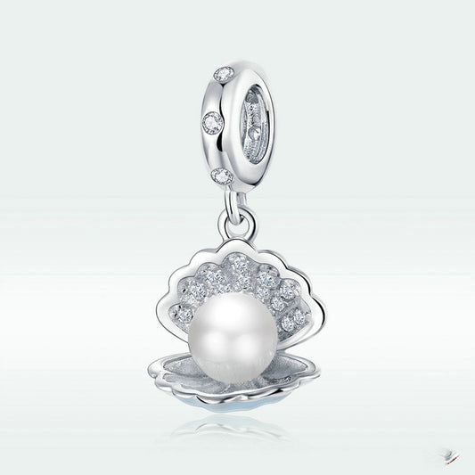 Pulsera de Plata 925 con Dije Perla en Concha - Diseño Personalizable