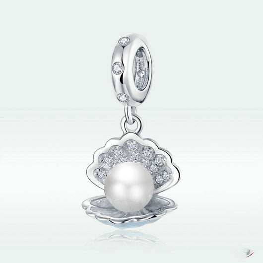 Pulsera de Plata 925 con Dije Perla en Concha - Diseño Personalizable