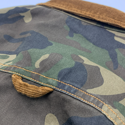 Camisa Retro Americana de Corduroy con Solapas y Costura de Camuflaje para Hombre - Image 6