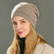 Gorro de Cachemira Liso Versátil para Mujer
