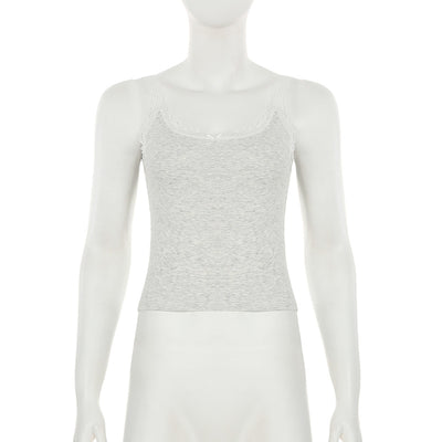 Chaleco Ajustado con Lazo de Encaje Dulce y Picante - Estilo Urbano Cuello en U - Image 23