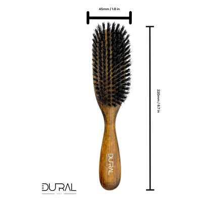 Dural Beech wood big oval hair brush with boar bristles - 8 rows - Tekeno