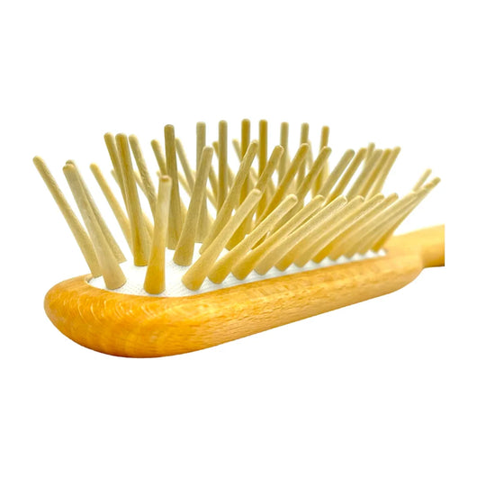 Dural Beech wood rubber cushion hair brush with long wooden pins - Tekeno