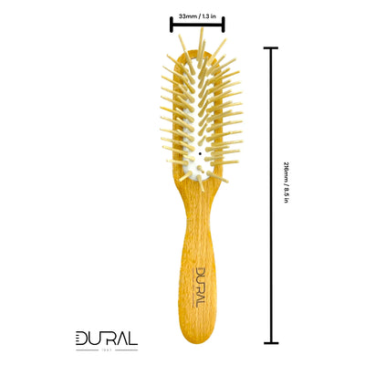 Dural Beech wood rubber cushion hair brush with long wooden pins - Tekeno