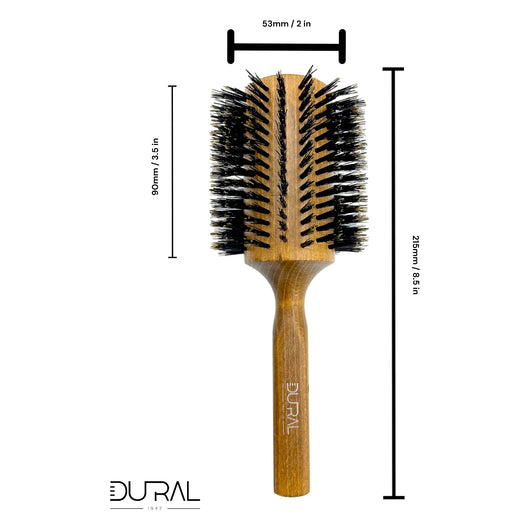 Dural Beech wood Round-Styler hair brush with boral bristles - 18 rows - Tekeno