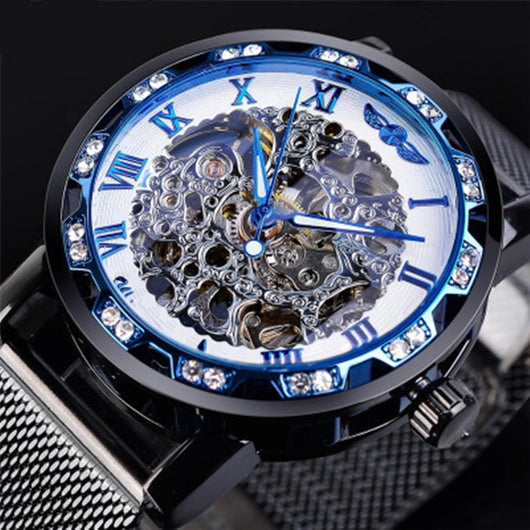 Reloj Mecánico con Correa Hueca de Diamantes de Imitación - Image 10
