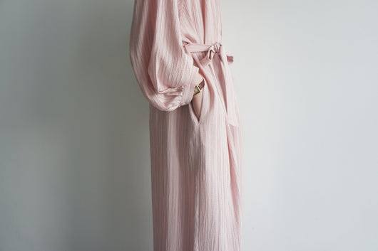 Vestido Camisero Mujer con Patrón Vertical Francés - Image 4