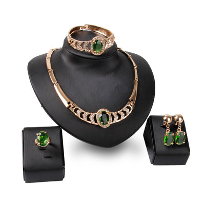 Conjunto de Accesorios Nupciales: Collar, Aretes, Pulsera y Anillo - Image 15