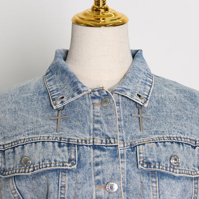 Chaqueta Denim Patchwork con Lentejuelas para Mujer - Estilo Urbano Elegante - Image 6