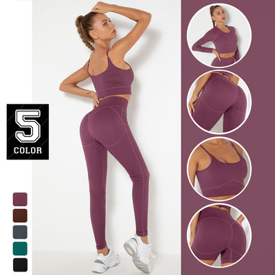 Conjunto Deportivo 4 Piezas: Sujetador, Chaleco, Shorts y Leggins para Yoga y Running - Image 15