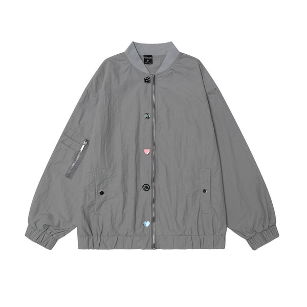 Chaqueta con Cuello Alto y Cierre, Diseño de Decoración con Cremallera