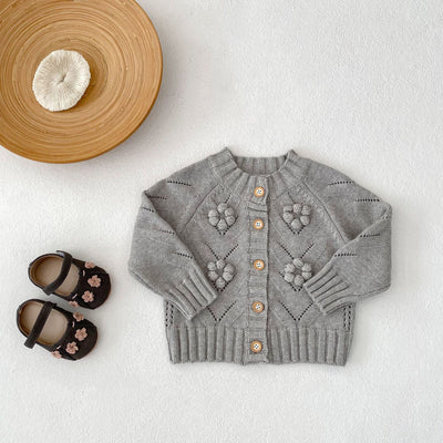 Suéter Tejido a Mano con Calado Hueco para Bebé Niña - Conjunto Coordinado - Image 18