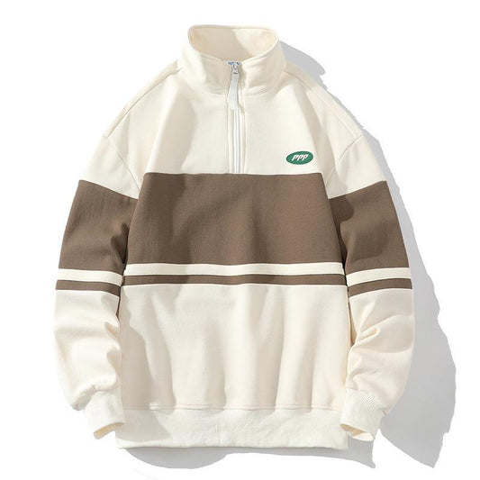 Suéter Cuello Alto Hombre Estilo Europeo Contraste de Colores Casual Deportivo - Image 2