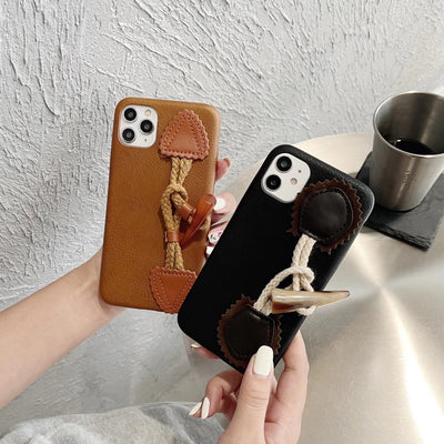 Funda de Cuero Suave para Celular - Botón Cuerno Otoño Invierno - Image 7