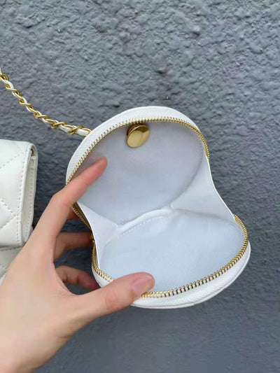 Bolso Mini Cuadrado con Cadena de Diamantes y Labial - Image 9