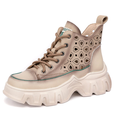 Botas Tobilleras de Cuero Perforado con Cordones - Image 11