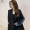 Chaqueta Blazer Denim con Costuras Decorativas para Mujer