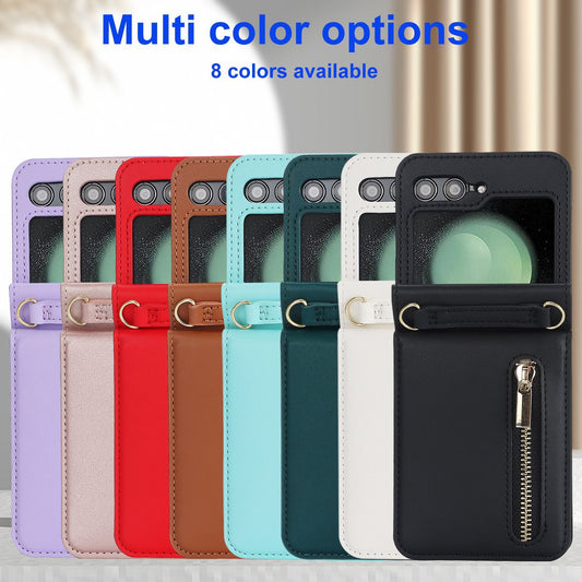 Funda Crossbody con Cierre para Teléfono y Pantalla Plegable