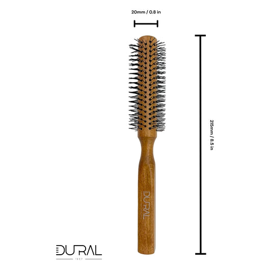 Dural Beech wood round-styler hair brush with nylon pins - 14 rows - Tekeno