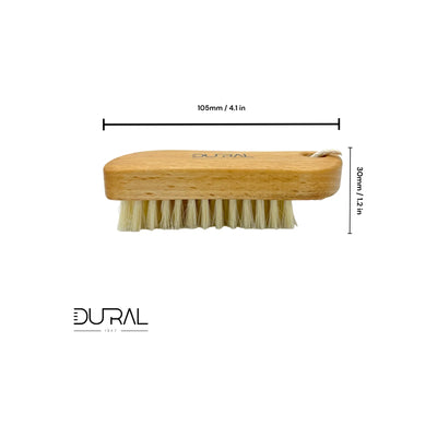 Dural Beech wood ergonomic hand brush with pure natural bristles and cotton cord - Tekeno