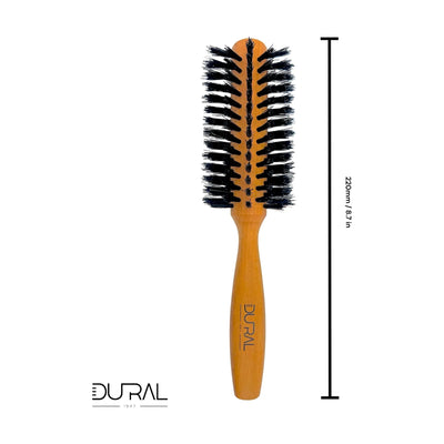 Dural Pear wood half round hair brush with boar bristles - 7 rows - Tekeno
