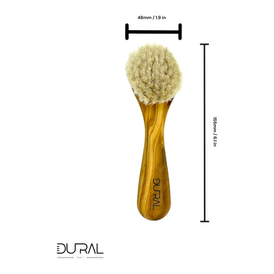 Dural Olive wood face & skin brush with natural goats hair - Tekeno