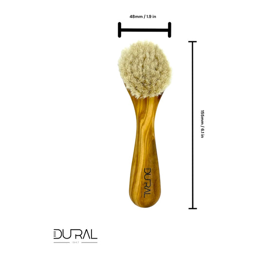 Dural Olive wood face & skin brush with natural goats hair - Tekeno