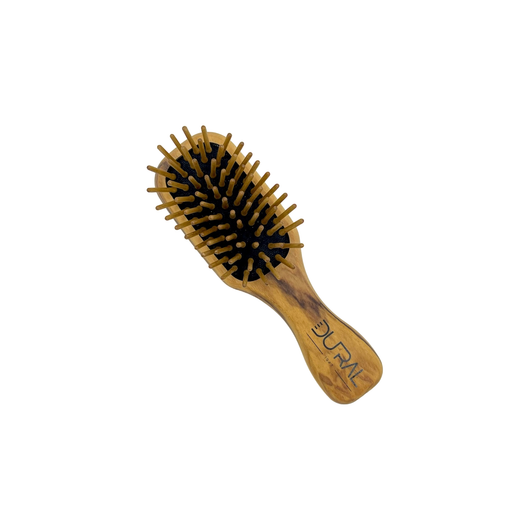 Cepillo Mini de Madera de Olivo Dural con Cojín de Goma y Púas de Madera
