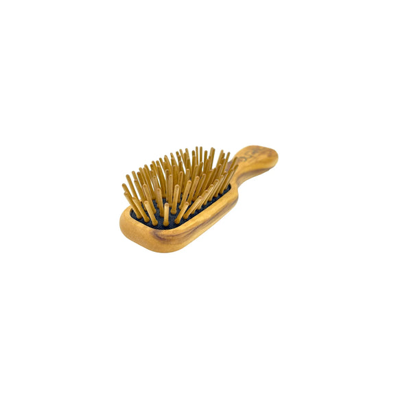 Cepillo Mini de Madera de Olivo Dural con Cojín de Goma y Púas de Madera