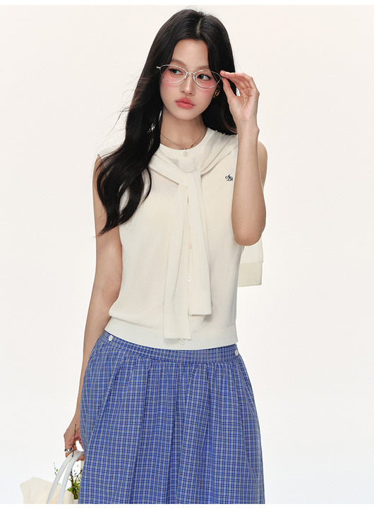 Chaleco Tejido Ice Silk sin Mangas - Blusa Suelta y Fresca - Image 13