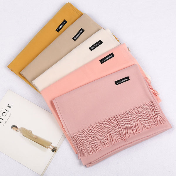 Bufanda de Cashmira Artificial Liso para Mujer 220g - Chal Cálido y Elegante