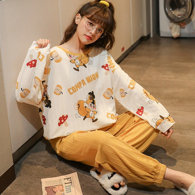 Pijama de Algodón para Otoño e Invierno con Pantalón Largo - Image 18