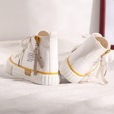 Zapatillas Canvas Altas de Mujer - Diseño Clásico de Color Sólido - Image 3