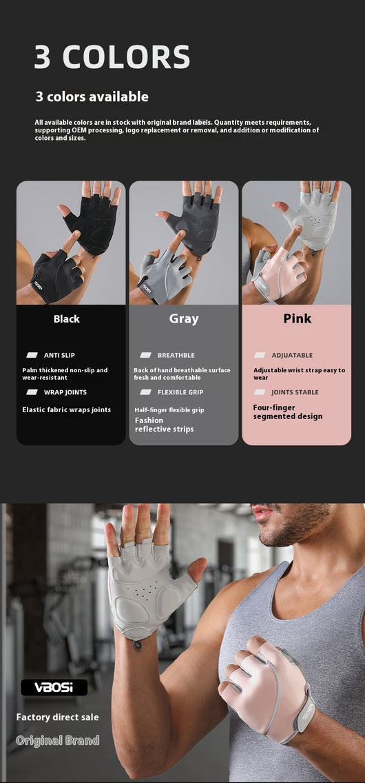 Guantes Deportivos Antideslizantes de Medio Dedo para Fitness y Exterior - Image 7