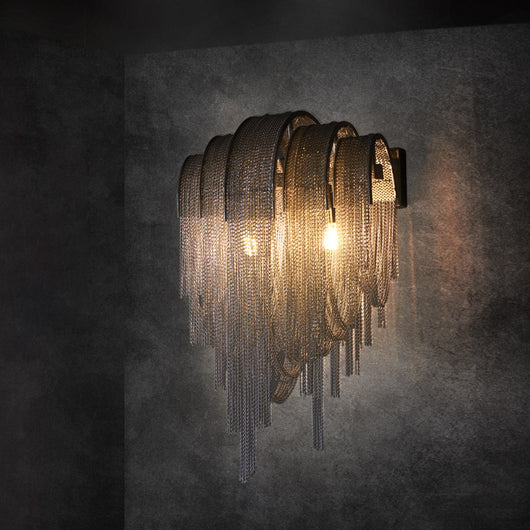Lámpara de Pared Aluminio con Cadena Borla Estilo Italiano - Image 7