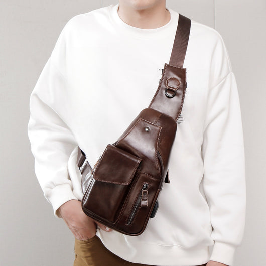 Bolsa Bandolera de Cuero Genuino para Hombre - Estilo Vintage Multifuncional - Image 10