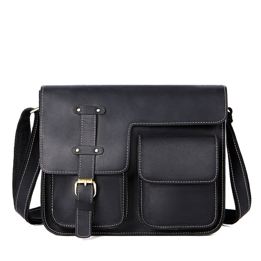 Bolsa Mensajera de Cuero para Hombre con Diseño Horizontal - Image 2