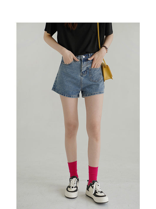 Shorts de Mezclilla Retro Versátiles con Bolsillos Laterales - Image 7