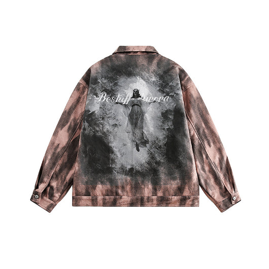 Chaqueta Denim Retro con Graffiti en Espalda - Casual Neutral - Image 2