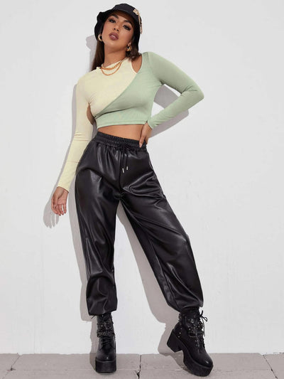 Blusa Strapless Ajustada de Manga Larga con Detalles en Contraste - Image 42