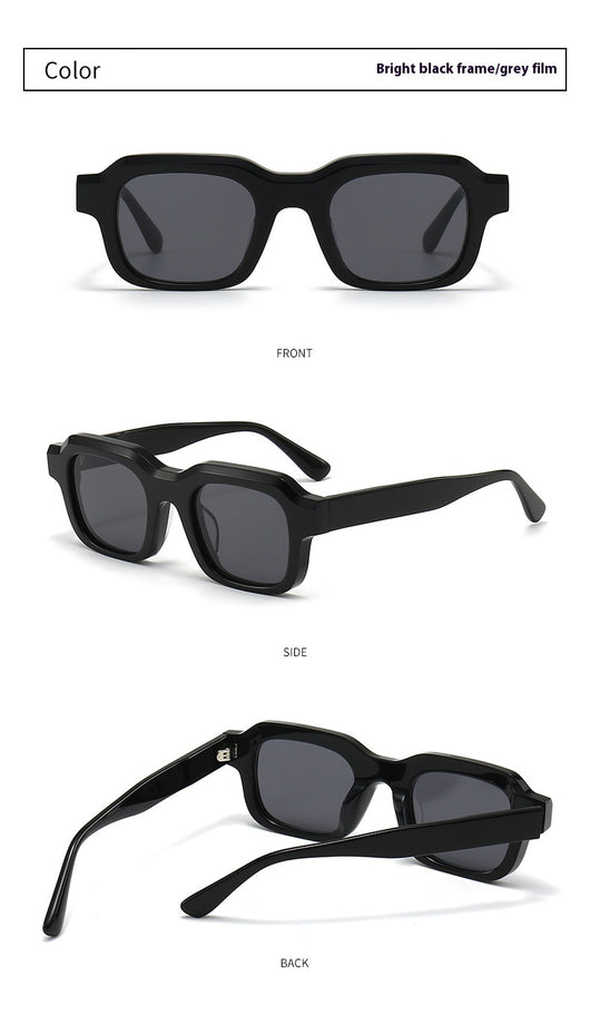 Gafas de Sol Acetato Grueso con Degradado de Color y Costuras Decorativas - Image 23