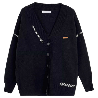 Cardigan Suéter Patchwork Oversize para Otoño e Invierno - Image 13