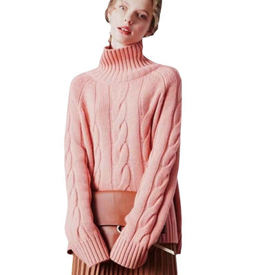 Suéter de Cuello Alto Tejido Grueso Estilo Relajado para Mujer - Image 5