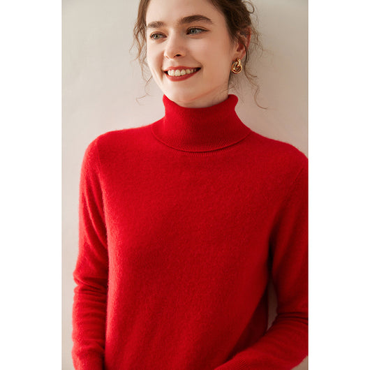 Suéter Cuello Alto de Cachemira Pura para Mujer - Image 6