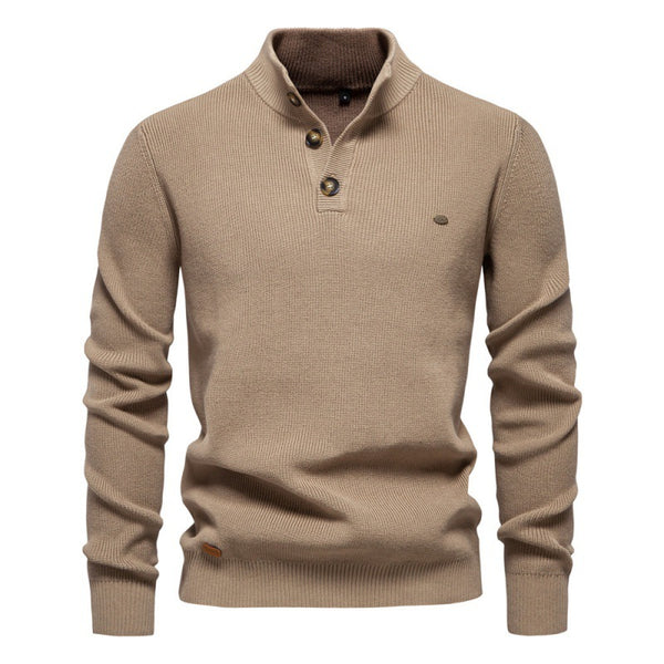 Suéter Business Cuello Alto Hombre - Tejido Premium Liso Casual