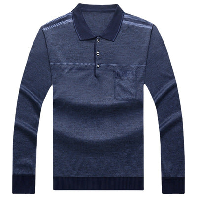 Camisa de Manga Larga Primavera para Hombres Maduros - Image 5