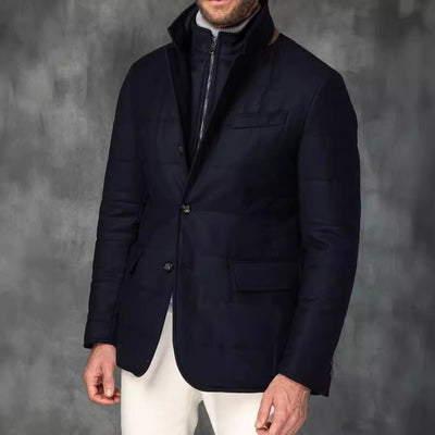 Blazer Retro Británico para Hombre con Cuello Alzado y Botones - Image 4